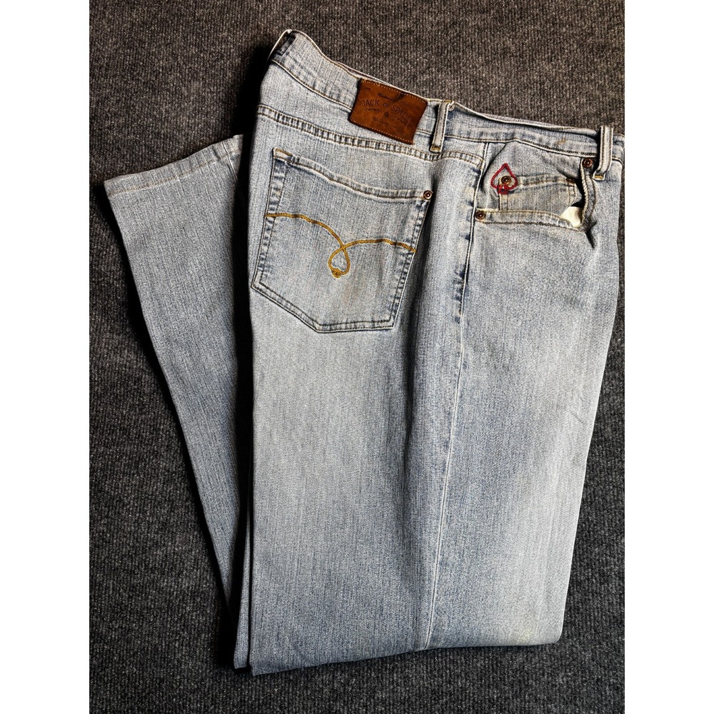 Jack of Spades Jeans Mens 40x34 Blue Denim Stretch Relaxed Straight Leg JF4P14L